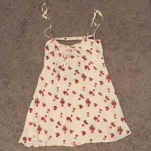 For Love And Lemons Cream Cherry Print Dress